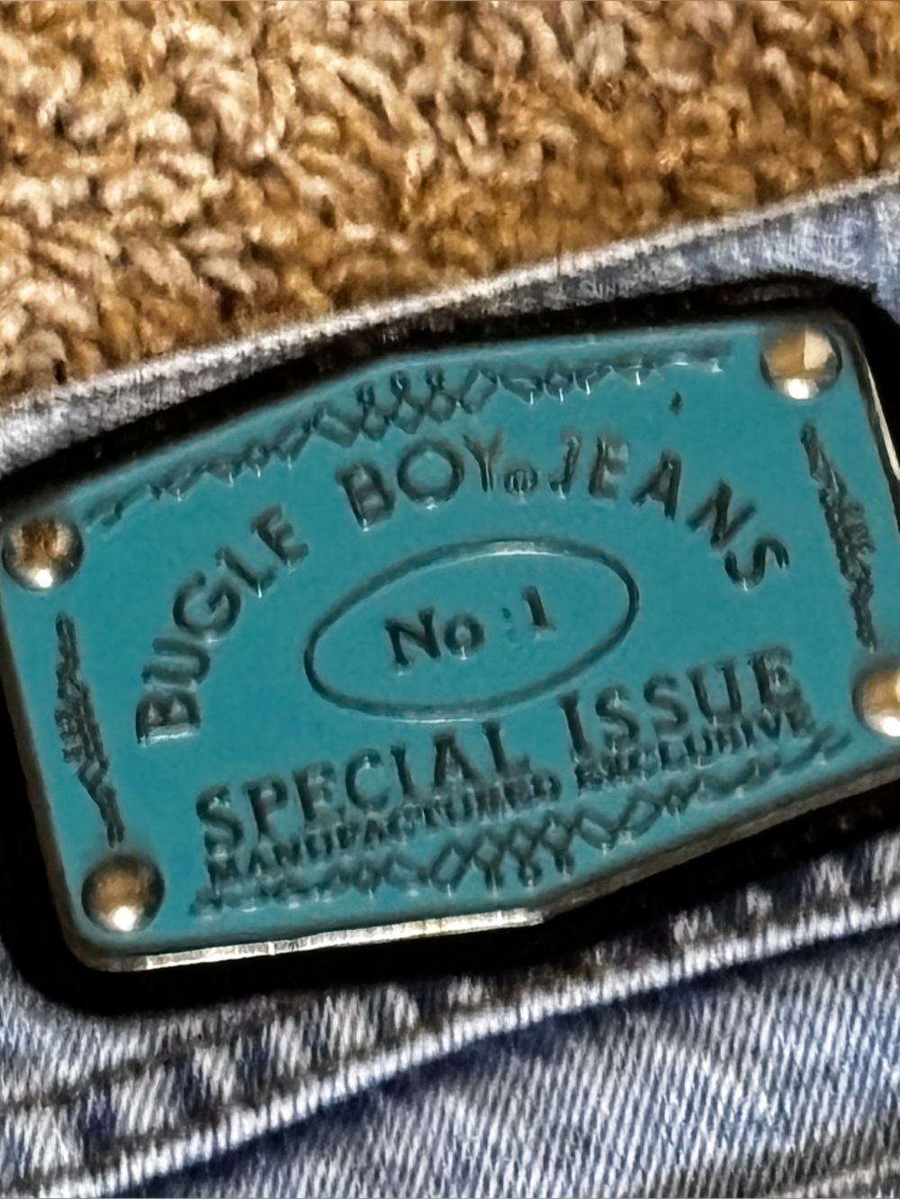 Bugle boy VTG jeans”special issue no.1” with Rare metallic waist plaque 29M